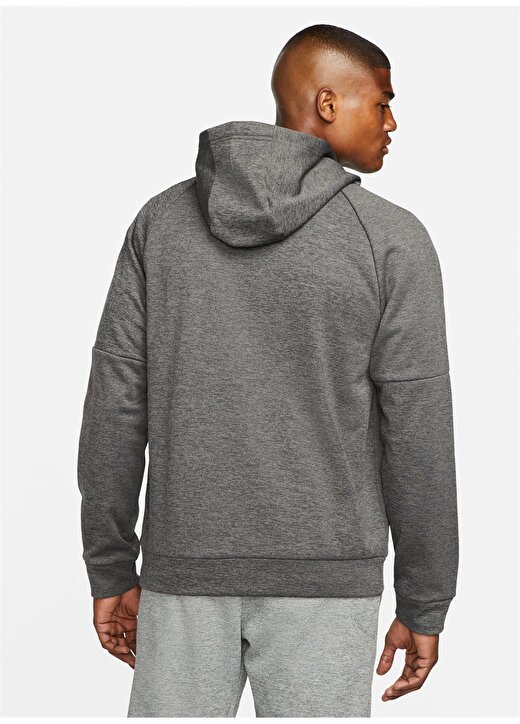 Nike Siyah - Gri - Gümüş Erkek Yuvarlak Yaka Regular Fit Sweatshirt DQ4830-071 M NK TF HD FZ 2