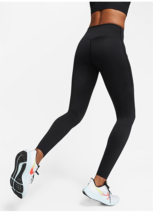 Nike Siyah - Gri - Gümüş Kadın Slim Fit Tayt DQ5668-010 W NK DF GO HR TGHT 2
