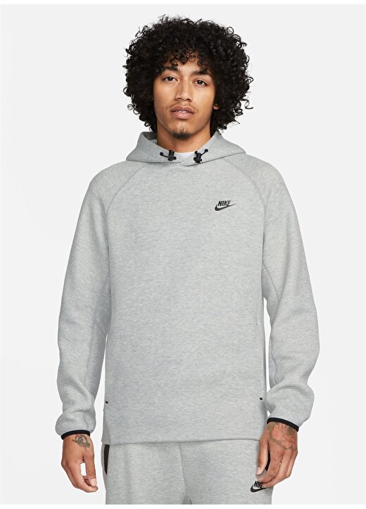 Nike Siyah - Gri - Gümüş Erkek Sweatshirt FB8016-063 M NK TCH FLC PO HOODIE 1