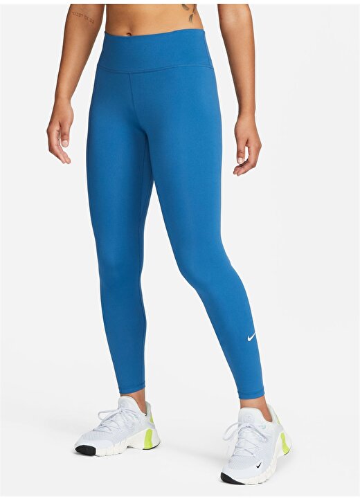 Nike Mavi Kadın Slim Fit Tayt DD0252-457 W NK ONE DF MR TGT 1