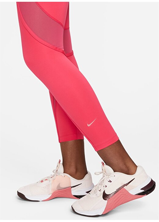 Nike Kırmızı - Pembe Kadın Slim Fit Tayt FB5471-648 W NK ONE DF HR 7/8 TIGHT 4