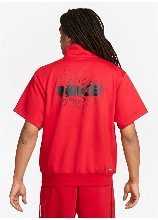 Nike Kırmızı - Pembe Erkek Yuvarlak Yaka Regular Fit T-Shirt FB7052-657 M NK DF STD ISS QZ SS TO 2