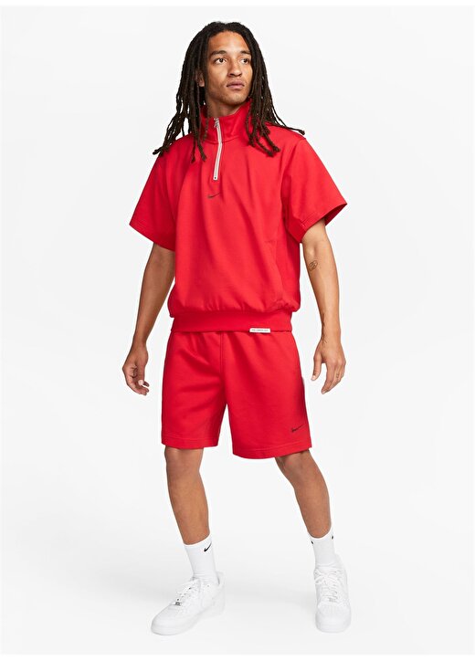 Nike Kırmızı - Pembe Erkek Yuvarlak Yaka Regular Fit T-Shirt FB7052-657 M NK DF STD ISS QZ SS TO 3