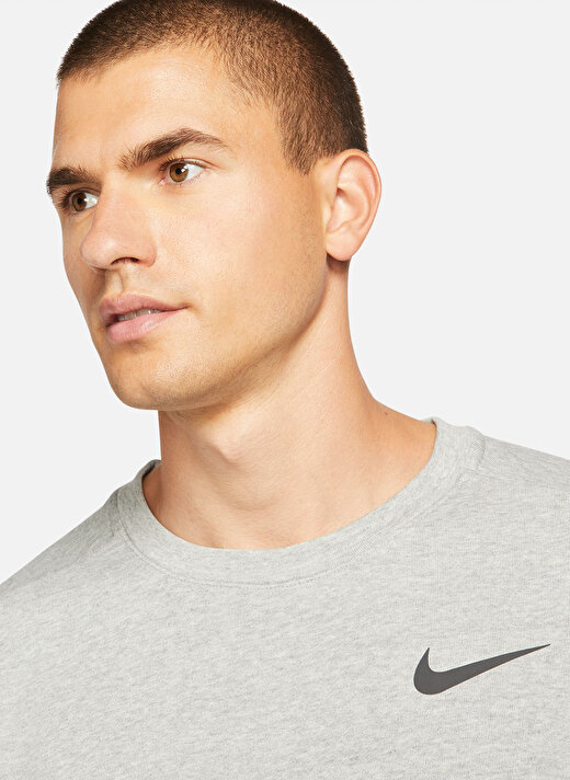 Nike Siyah - Gri - Gümüş Erkek Yuvarlak Yaka Uzun Kollu T-Shirt CZ7395-063 M NK DF LS CRW 4