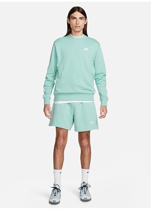 Nike Yeşil Erkek Yuvarlak Yaka Regular Fit Uzun Kollu T-Shirt BV2662-309 M NSW CLUB CRW BB 4