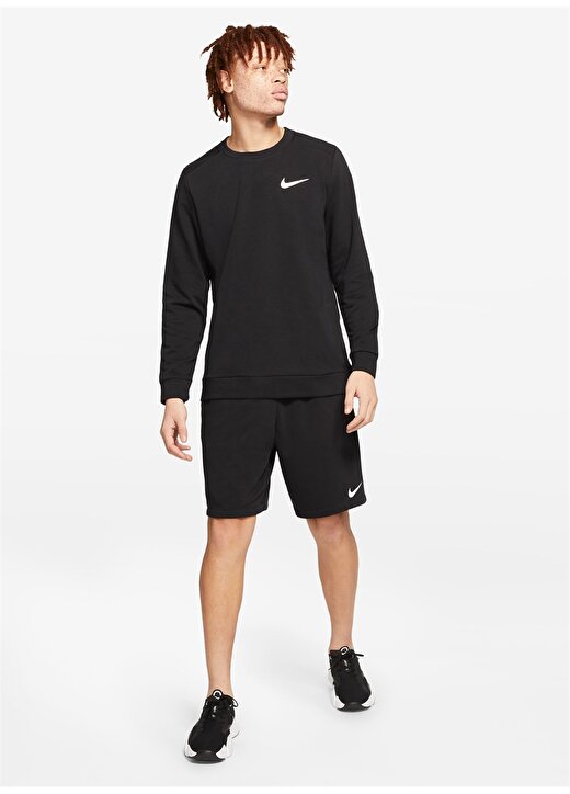 Nike Siyah - Gri - Gümüş Erkek Yuvarlak Yaka Uzun Kollu T-Shirt CZ7395-010 M NK DF LS CRW 1