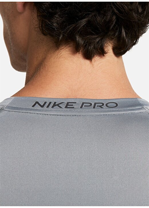 Nike Siyah - Gri - Gümüş Erkek Yuvarlak Yaka Regular Fit Uzun Kollu T-Shirt FB7919-084 M NP DF TIGHT TOP LS 4