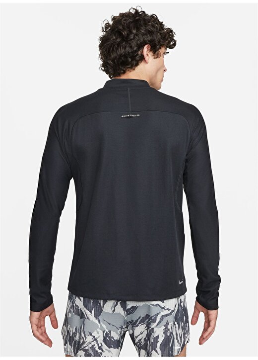 Nike Siyah - Gri - Gümüş Erkek Yuvarlak Yaka Regular Fit Uzun Kollu T-Shirt FB8597-010 M NK DF TRAIL LS TOP 2