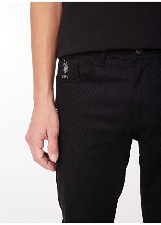 U.S. Polo Assn. Normal Bel Normal Paça Slim Fit Siyah Erkek Pantolon DERNEST23K 4
