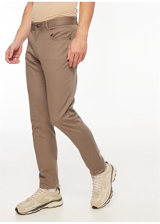 U.S. Polo Assn. Normal Bel Normal Paça Slim Fit Vizon Erkek Pantolon MICEL23K 2