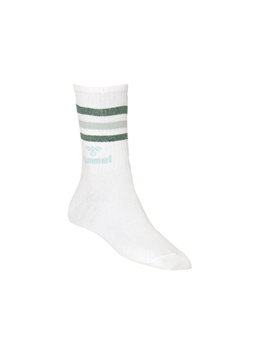 Hummel Beyaz - Koyu Yeşil Erkek Çorap 970252-9866 HMLENJOY MIDI SOCKS 1