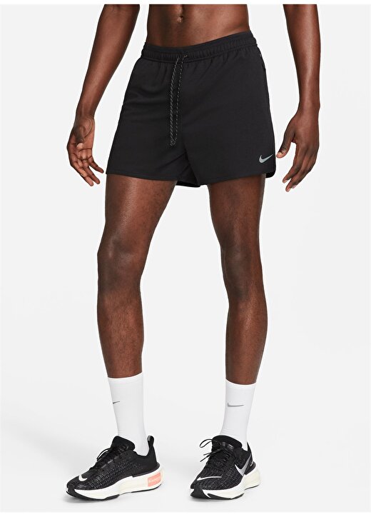 Nike Siyah - Gri - Gümüş Erkek Regular Fit Şort FB6870-010 M NK DF RUNDVN STRIDE 4I 1