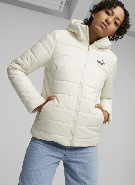 Puma Beyaz Kadın Fermuarlı Mont ESS Padded Jacket    1