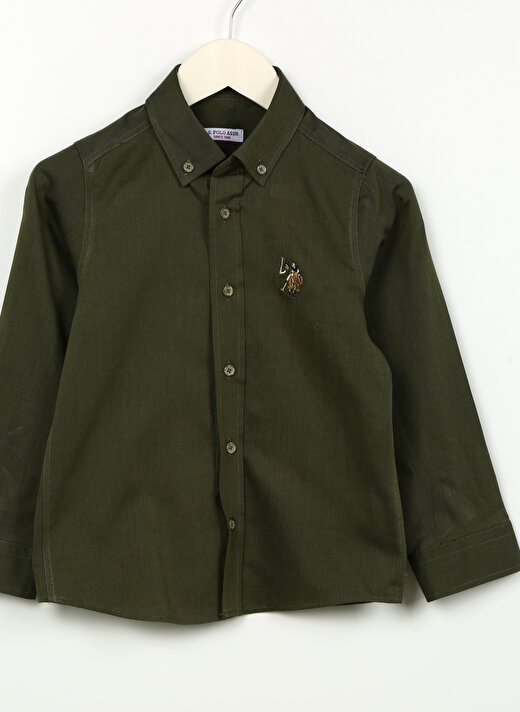 U.S. Polo Assn. Yeşil Erkek Çocuk Uzun Kollu Regular Fit Gömlek CEDCOLORKIDS023K    2