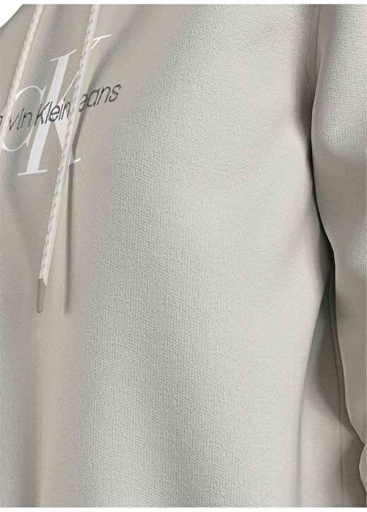 Calvin Klein Jeans Kapüşon Yaka Baskılı Beyaz Kadın Sweatshırt J20J221335YBI 3