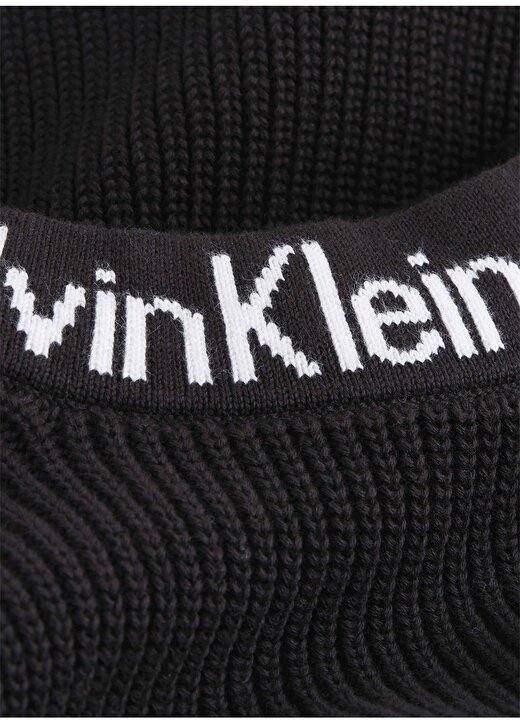 Calvin Klein Jeans Dik Yaka Normal Düz Siyah Kazak Kadın J20J222255BEH 4