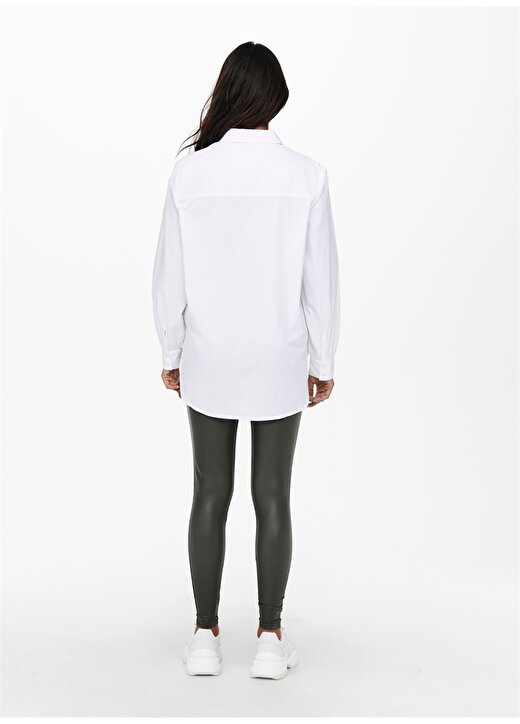 Only Normal Gömlek Yaka Düz Beyaz Kadın Gömlek ONLNORA NEW L/S SHIRT WVN NOOS 3