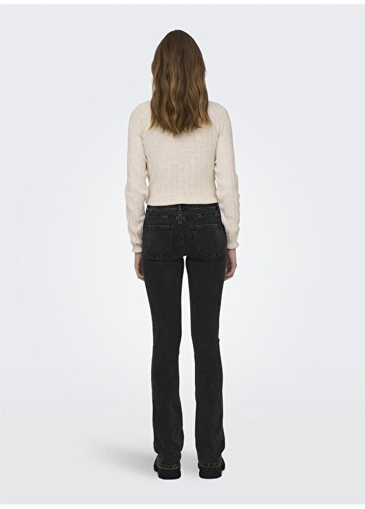Only Normal Bel Geniş Paça Normal Siyah Kadın Denim Pantolon ONLROSE REG SWEET FLARED DNM BJ571 2