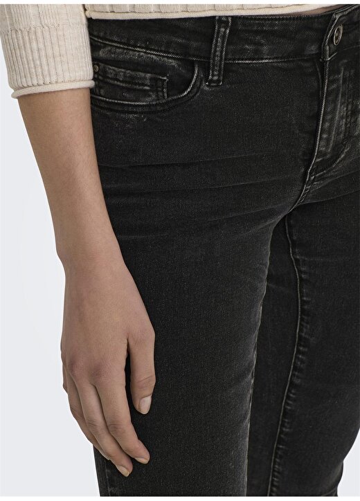 Only Normal Bel Geniş Paça Normal Siyah Kadın Denim Pantolon ONLROSE REG SWEET FLARED DNM BJ571 4