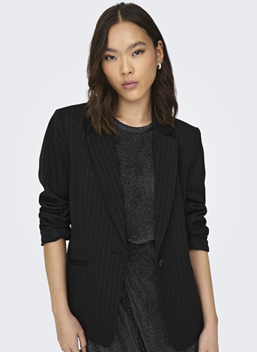 Only Siyah Kadın Blazer ONLVIVIAN L/S GLIT PINSTRIPE BLAZER 3