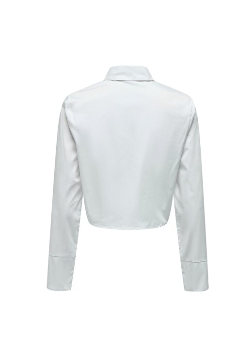 Only Beyaz Kadın Gömlek 15310207 ONLNITA CROPPED SIMILI BUTTON 2