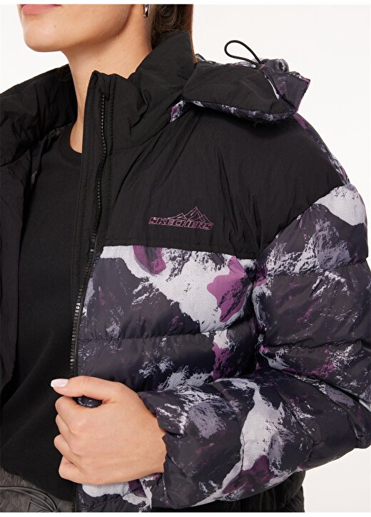 Skechers Siyah Kadın Regular Fit Ceket 232062-001W Outerwear Padded Jacket 4