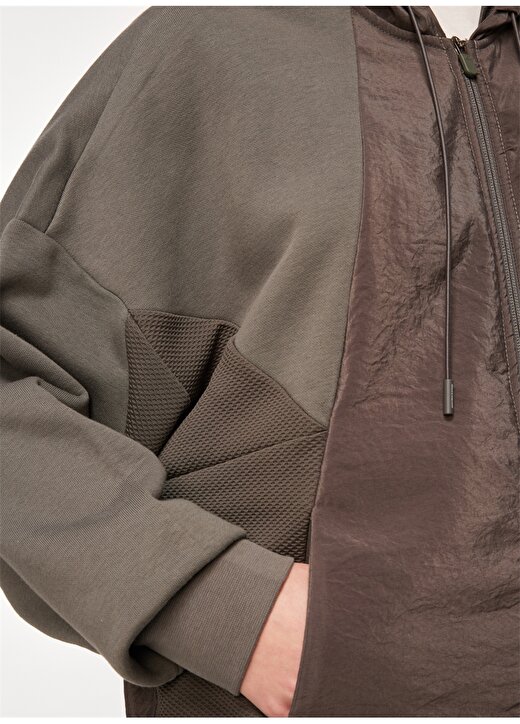 Skechers Gri Kadın Fermuarlı Regular Fit Sweatshirt 40Fleece Full Zip Hoodie 4