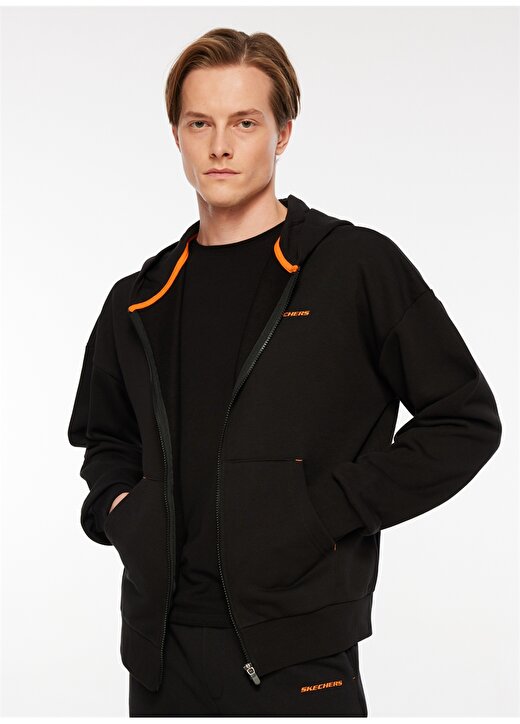 Skechers Siyah Erkek Sweatshirt Essential Full Zip Hoodie 1
