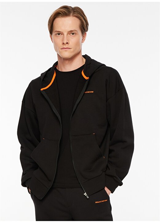 Skechers Siyah Erkek Sweatshirt Essential Full Zip Hoodie 2
