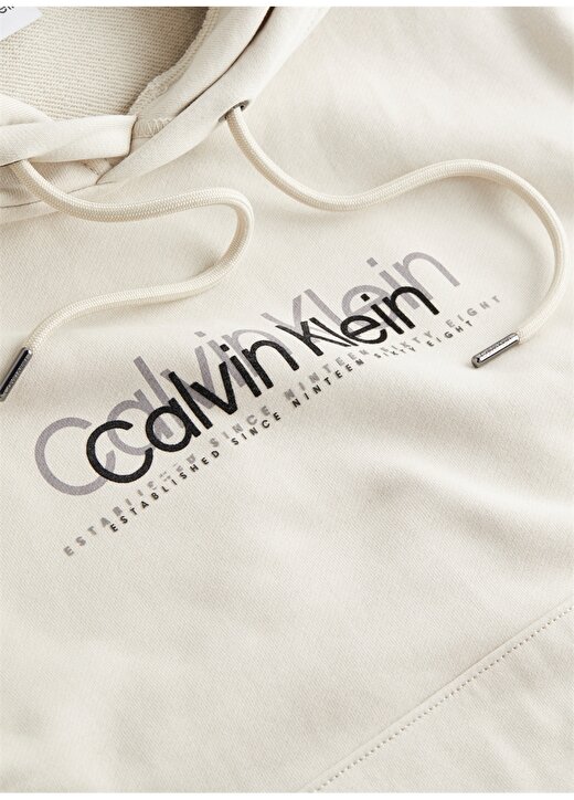 Calvin Klein Kapüşon Yaka Bej Erkek Sweatshırt K10K111815ACE 2