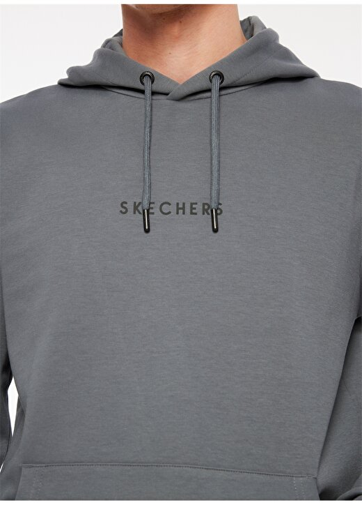 Skechers Antrasit Erkek Sweatshirt 022-003M 2XI-Lock Arm Zipped Hoodie 4