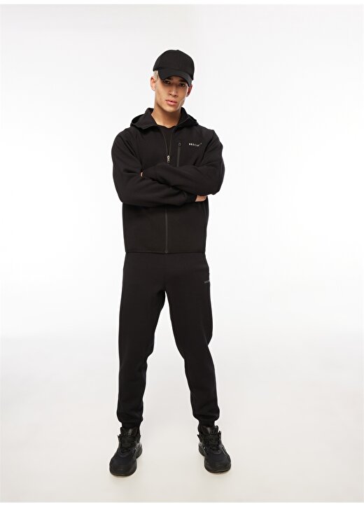 Skechers Siyah Erkek Fermuarlı Regular Fit Sweatshirt Ba Coll. Full Zip Hoodie 2
