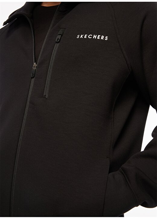 Skechers Siyah Erkek Fermuarlı Regular Fit Sweatshirt Ba Coll. Full Zip Hoodie 4