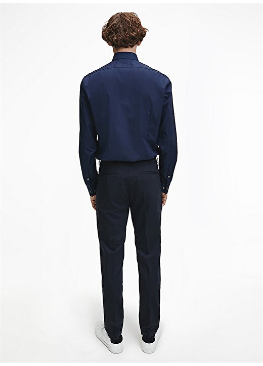 Calvin Klein Slim Fit Düğmeli Yaka Mavi Erkek Gömlek K10K103025463 3