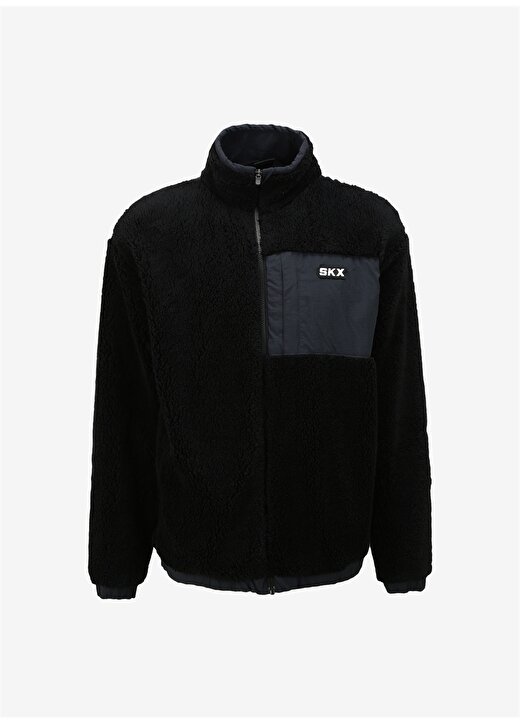Skechers Siyah Erkek Fermuarlı Yaka Regular Fit Sweatshirt 001M Outdoor Fleece Full Zip Sherpa 1