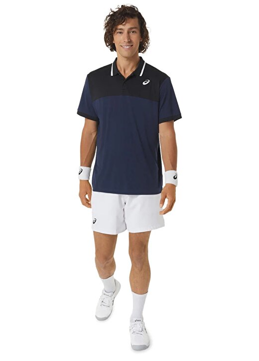 Asics Mavi Erkek Polo T-Shirt 2041A256-401 MEN COURT 4