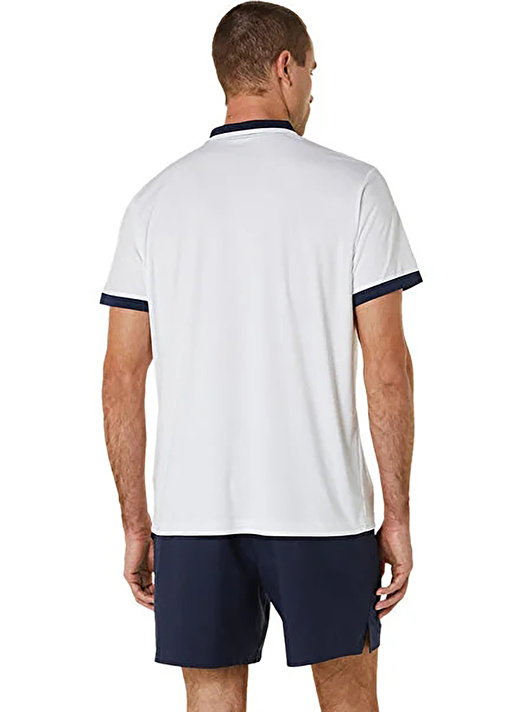 Asics Beyaz - Mavi Erkek Polo T-Shirt 2041A256-102 MEN COURT 2