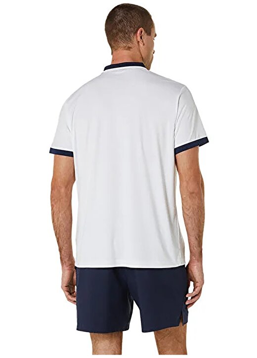 Asics Beyaz - Mavi Erkek Polo T-Shirt 2041A256-102 MEN COURT 2