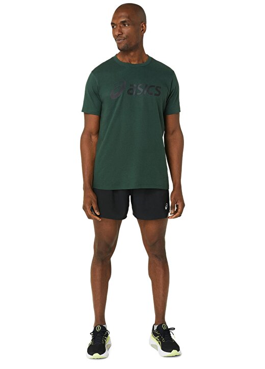 Asics Yeşil - Siyah Erkek T-Shirt 2031A978-306 ASICS BIG LOGO TEE 1