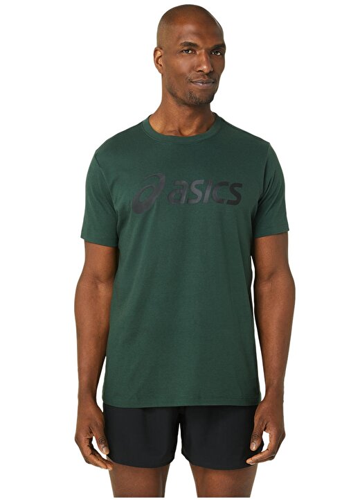 Asics Yeşil - Siyah Erkek T-Shirt 2031A978-306 ASICS BIG LOGO TEE 2
