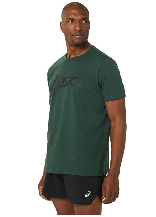 Asics Yeşil - Siyah Erkek T-Shirt 2031A978-306 ASICS BIG LOGO TEE 4