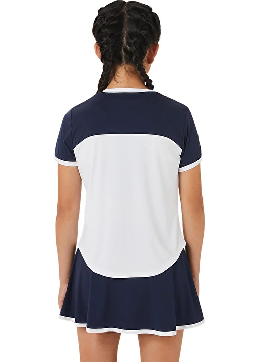 Asics Beyaz - Mavi Kız Çocuk T-Shirt 2044A039-102 TENNIS SS TOP 3