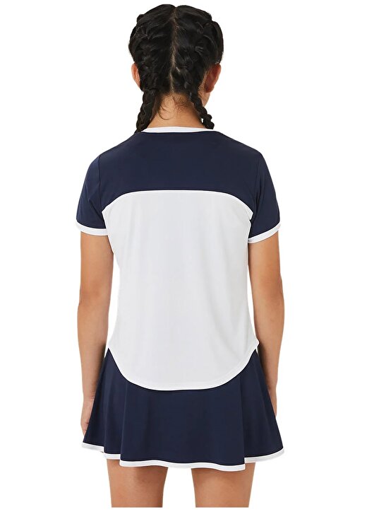 Asics Beyaz - Mavi Kadın T-Shirt 2044A039-102 TENNIS SS TOP 3