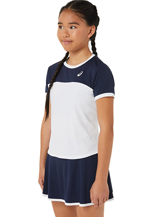 Asics Beyaz - Mavi Kız Çocuk T-Shirt 2044A039-102 TENNIS SS TOP 4