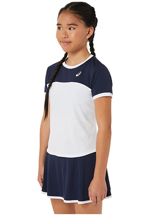 Asics Beyaz - Mavi Kız Çocuk T-Shirt 2044A039-102 TENNIS SS TOP 4