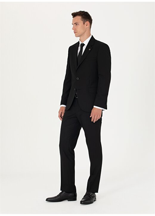 Pierre Cardin Normal Bel Slim Fit Siyah Erkek Takım Elbise MAX 3
