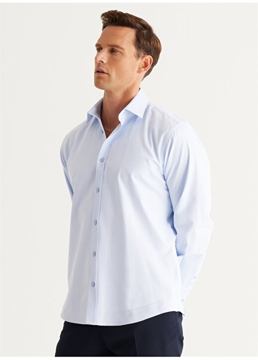 Altınyıldız Classics Comfort Fit Klasik Yaka Açık Mavi Erkek Gömlek 4A2024100002 1