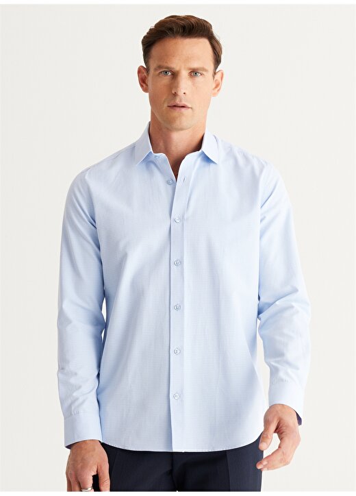 Altınyıldız Classics Slim Fit Klasik Yaka Açık Mavi Erkek Gömlek 4A2024100012 1