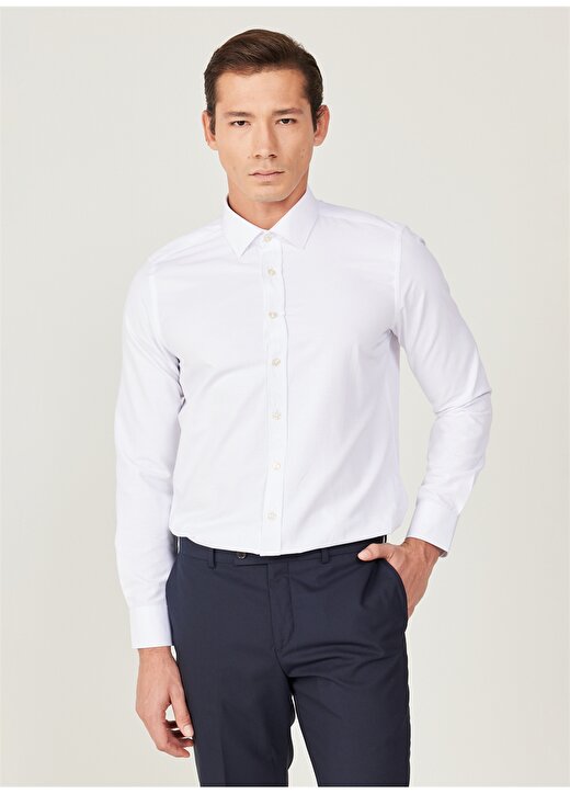 Altınyıldız Classics Slim Fit Klasik Yaka Beyaz Erkek Gömlek 4A2024100012 1