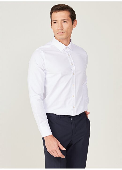 Altınyıldız Classics Slim Fit Klasik Yaka Beyaz Erkek Gömlek 4A2024100012 3